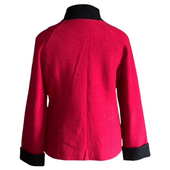 Icelandic Design Red 100% Boiled Wool Jacket Snap Front Women’s Size L Nordic - Picture 2 of 10